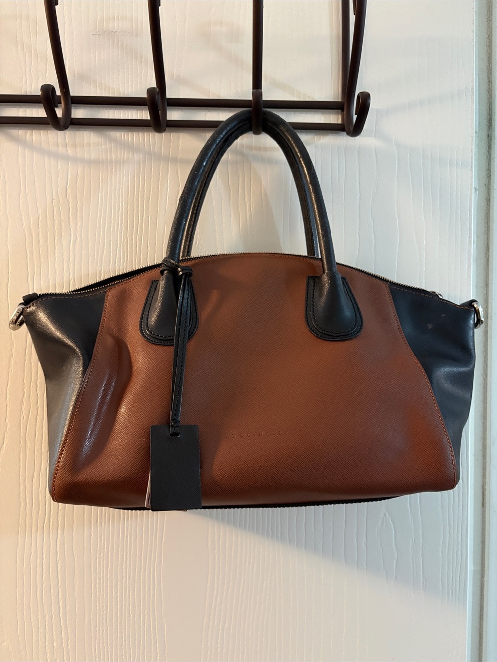 Coccinelle Two-Tone Brown and Black Women's Leather Satchel